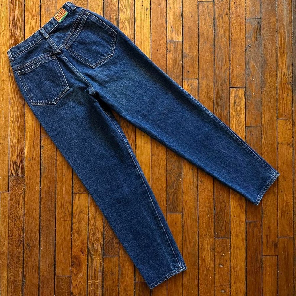 Vintage Early 80s CALVIN Calvin Klein Made USA Women Blue High Rise Faded Jeans - Picture 5 of 8